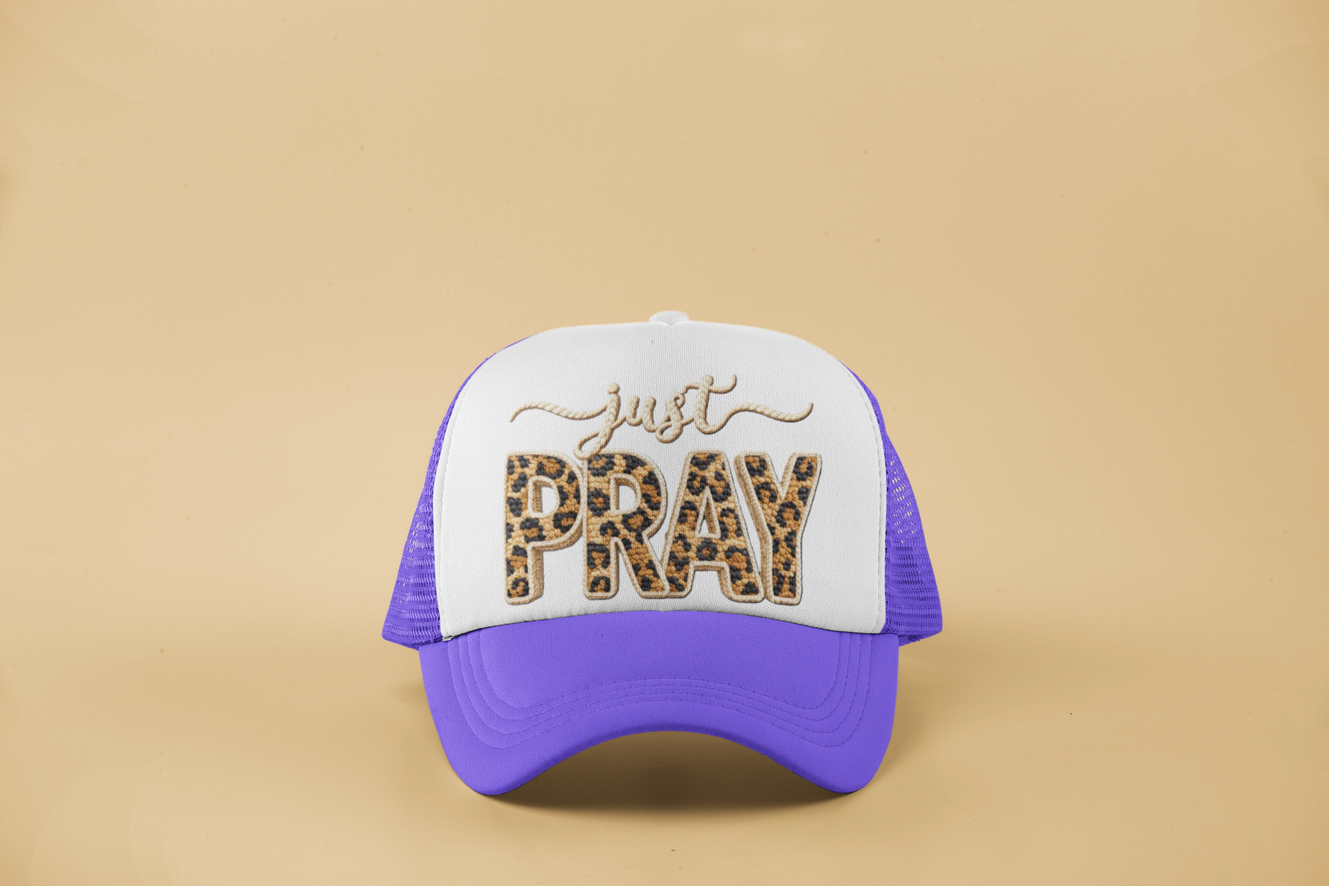 Just Pray Faux Yarn Hat Graphic