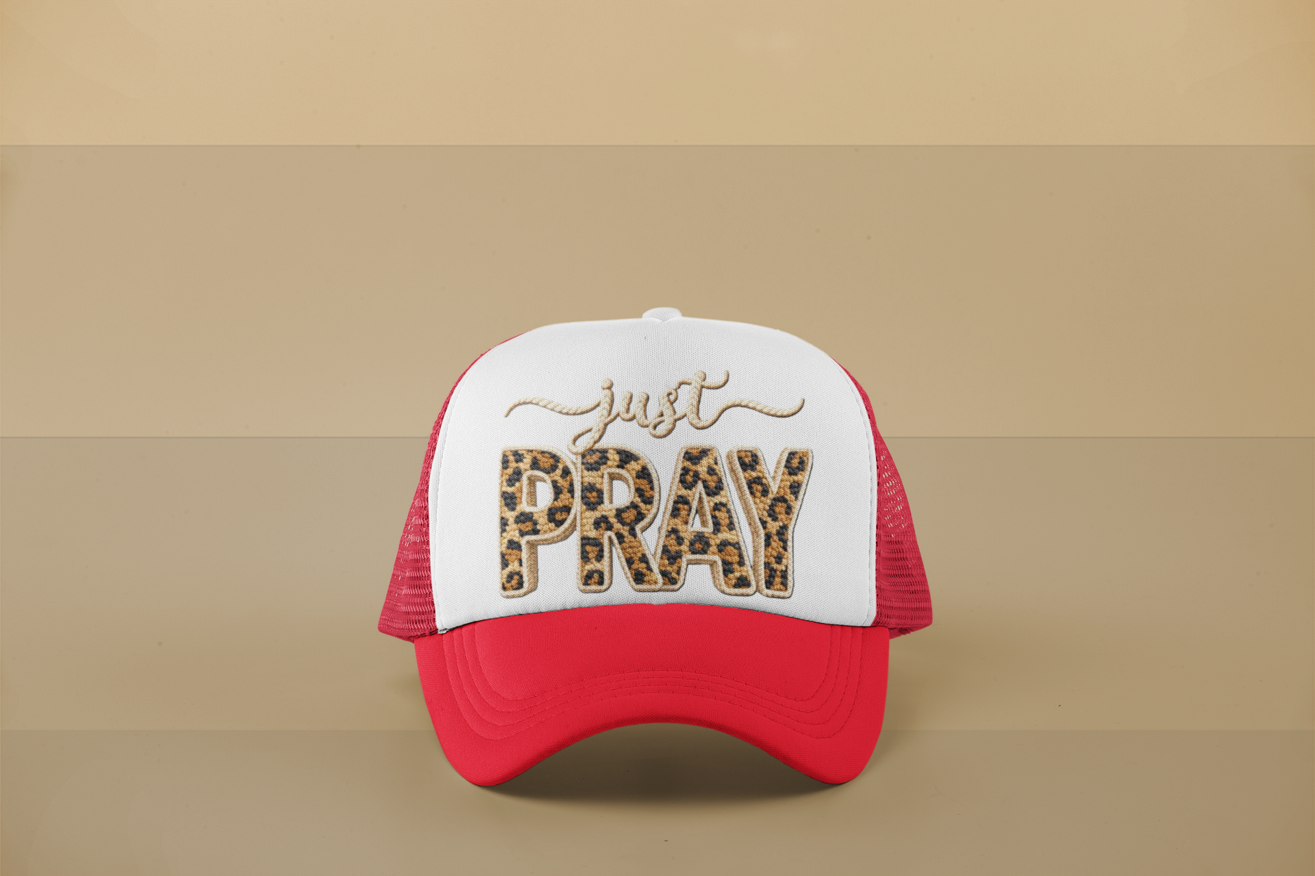 Just Pray Faux Yarn Hat Graphic