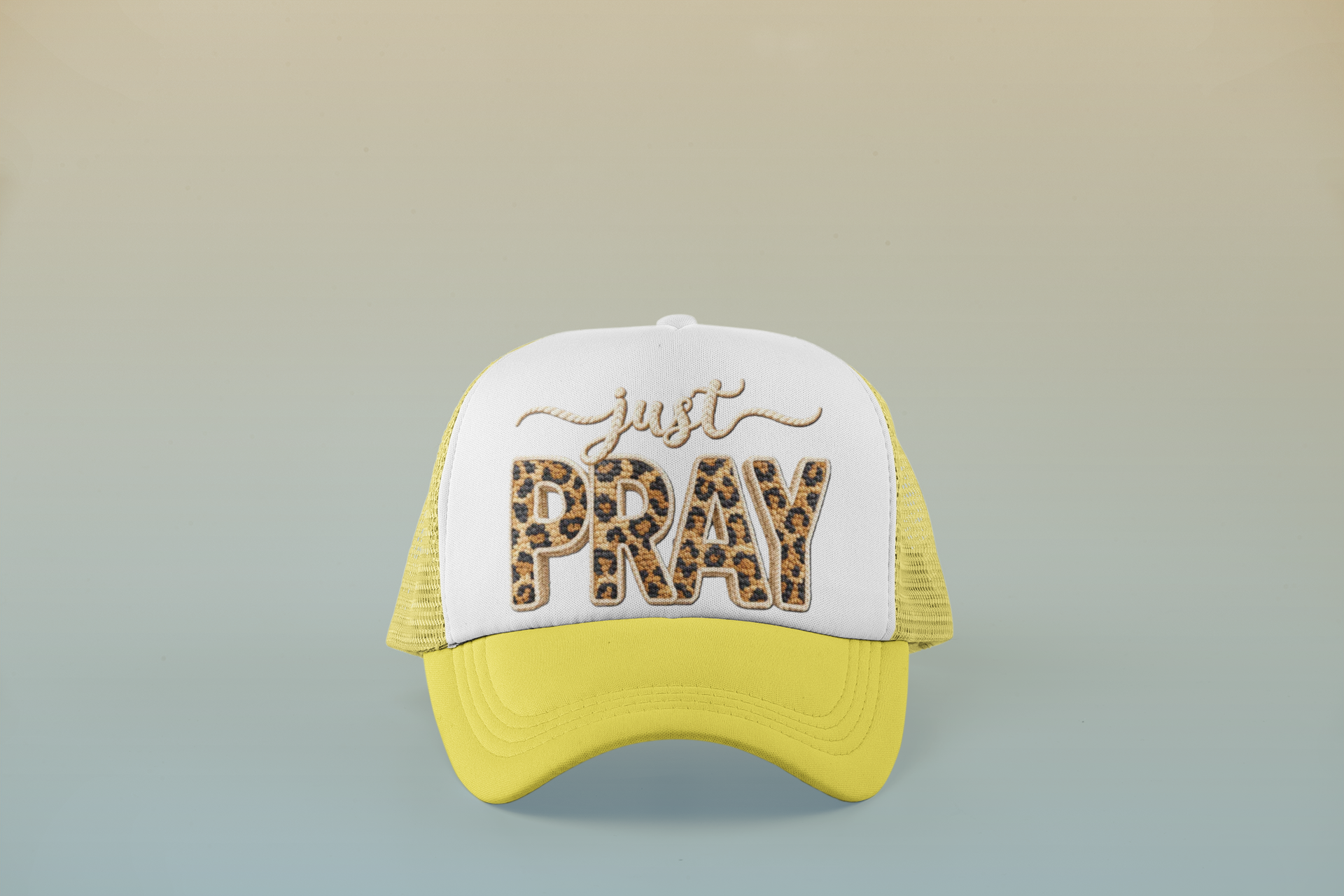 Just Pray Faux Yarn Hat Graphic
