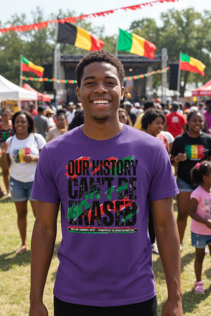 Our History cant be erased graphic shirt