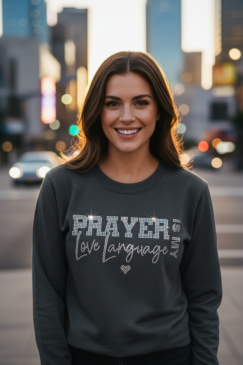 Prayer is my Love Language Rhinestone graphic shirt