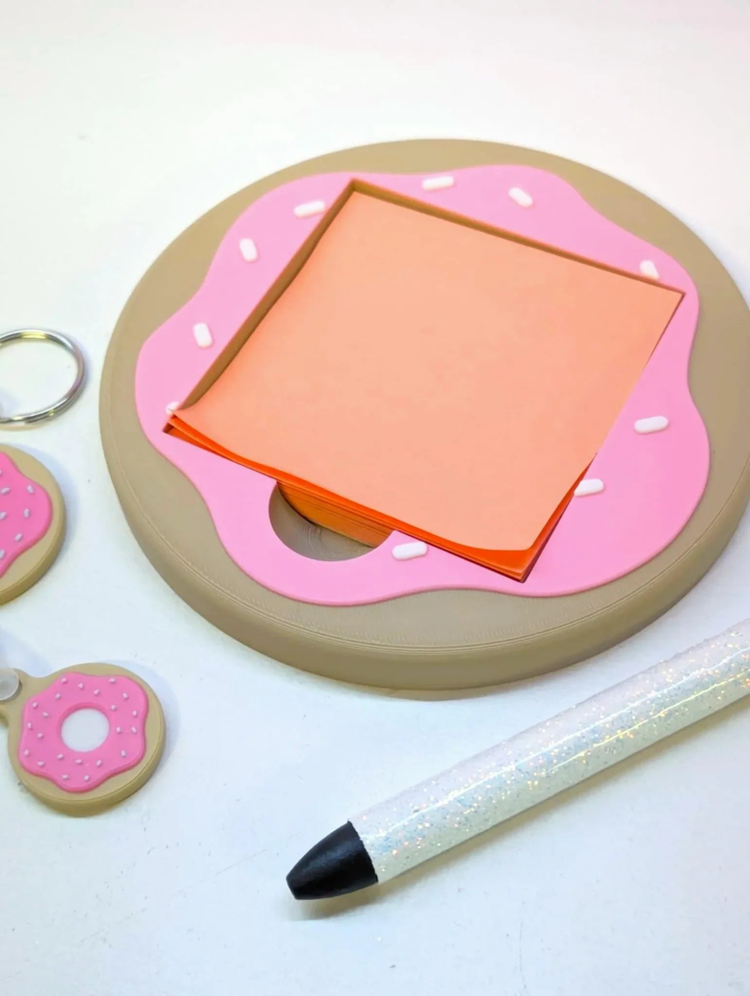 Pink icing Donut with Sprinkles sticky note holder