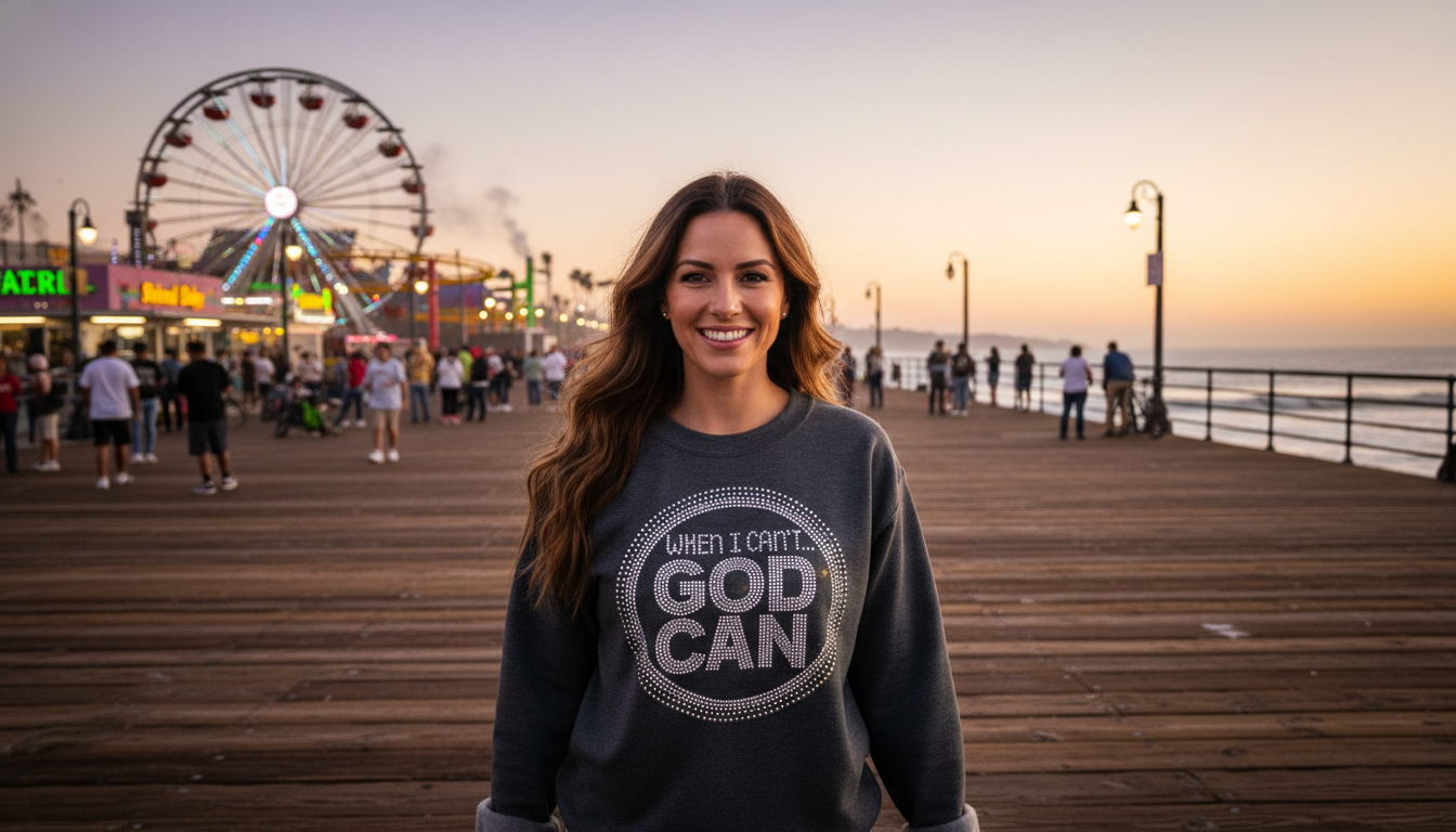 When I can't God can Rhinestone graphic shirt