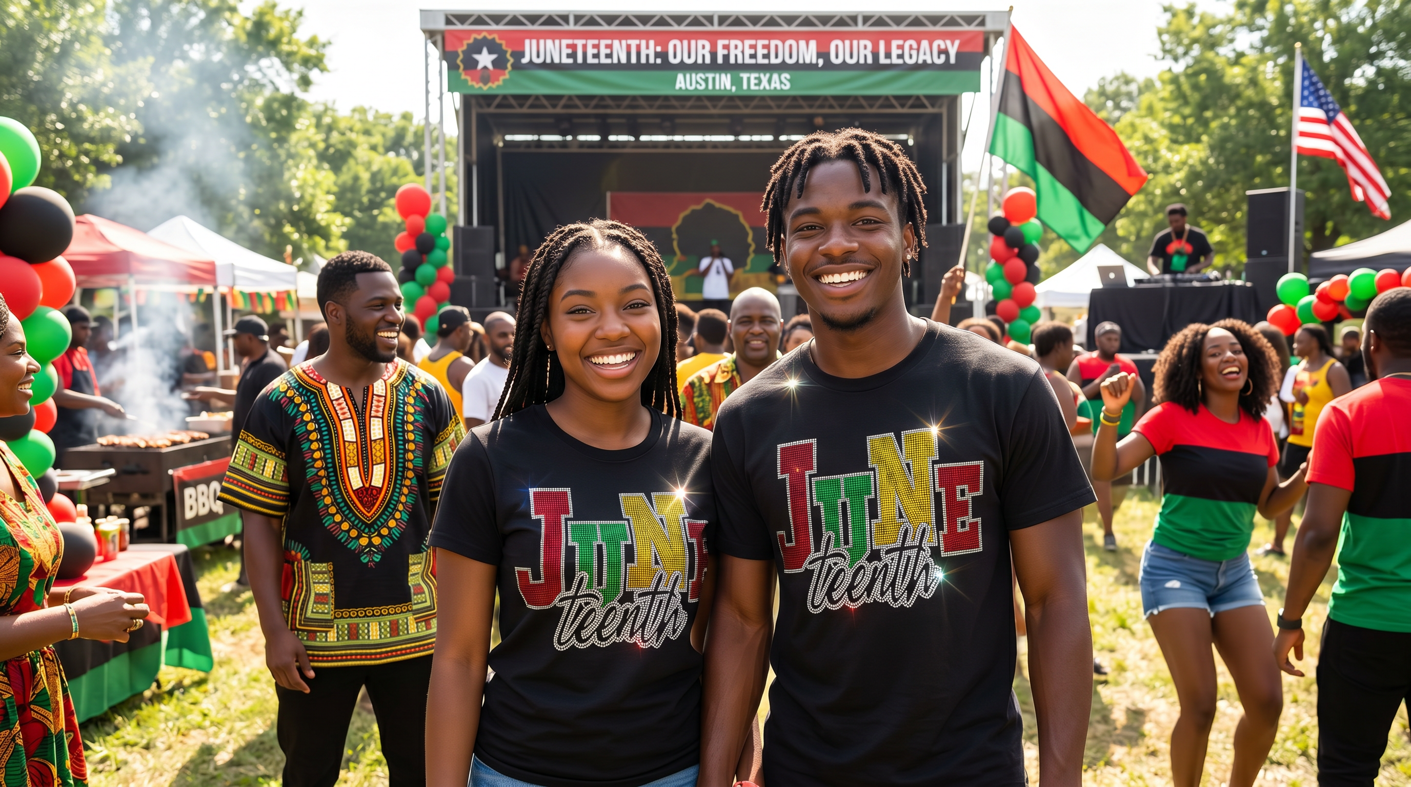 Juneteenth spangle graphic shirt
