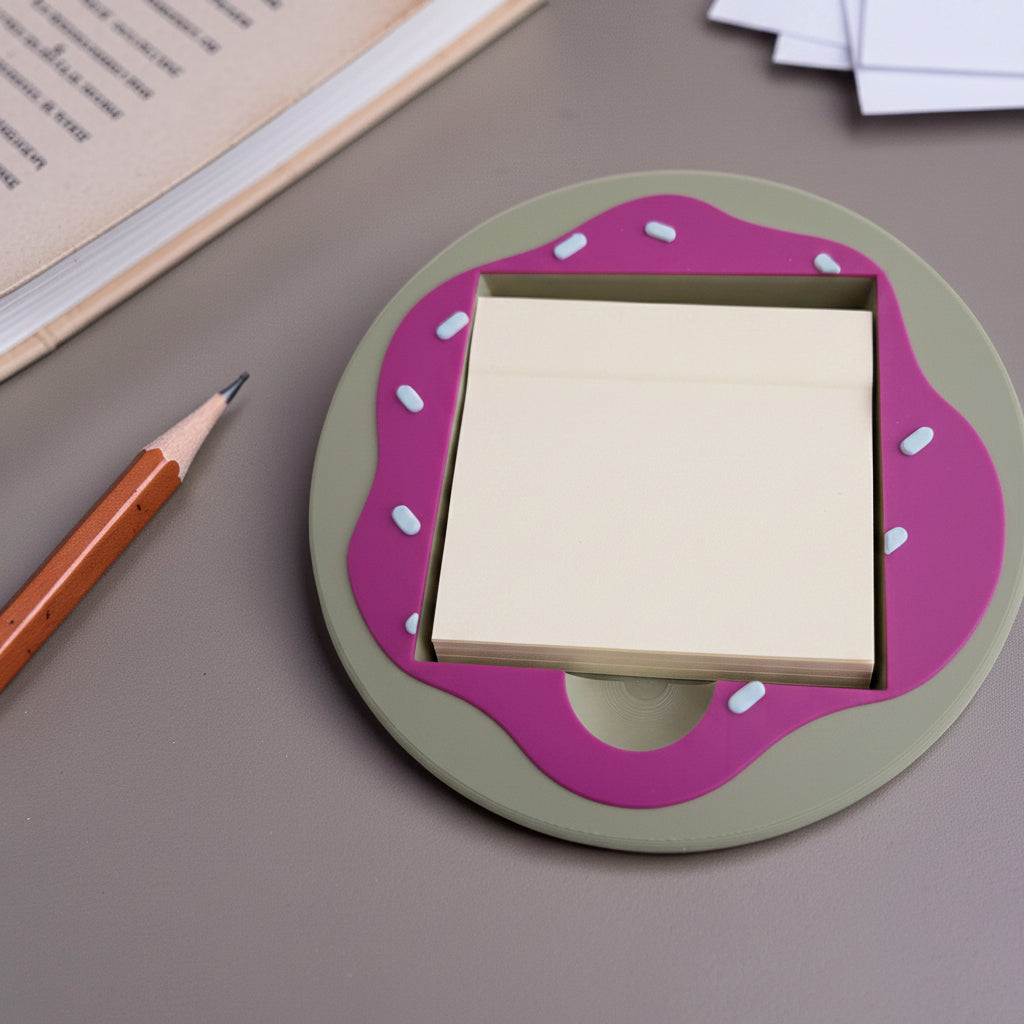 Pink icing Donut with Sprinkles sticky note holder