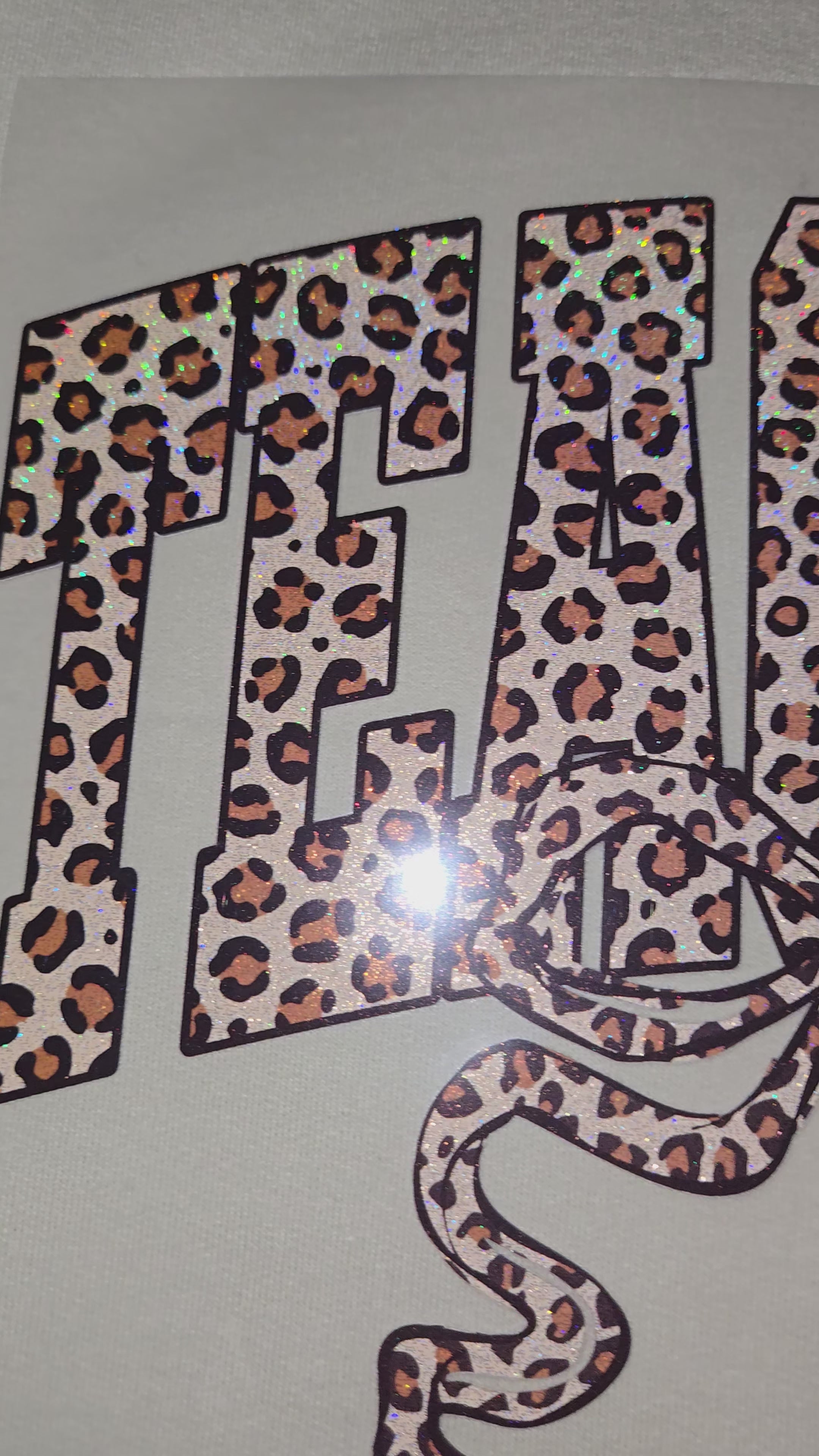 Teacher Leopard Print Glitter infused graphic