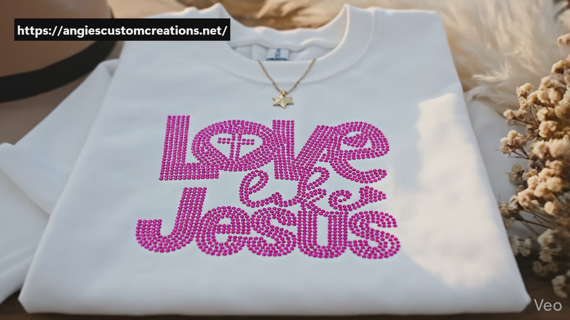 Love Like Jesus Pink Rhinestone graphic shirt