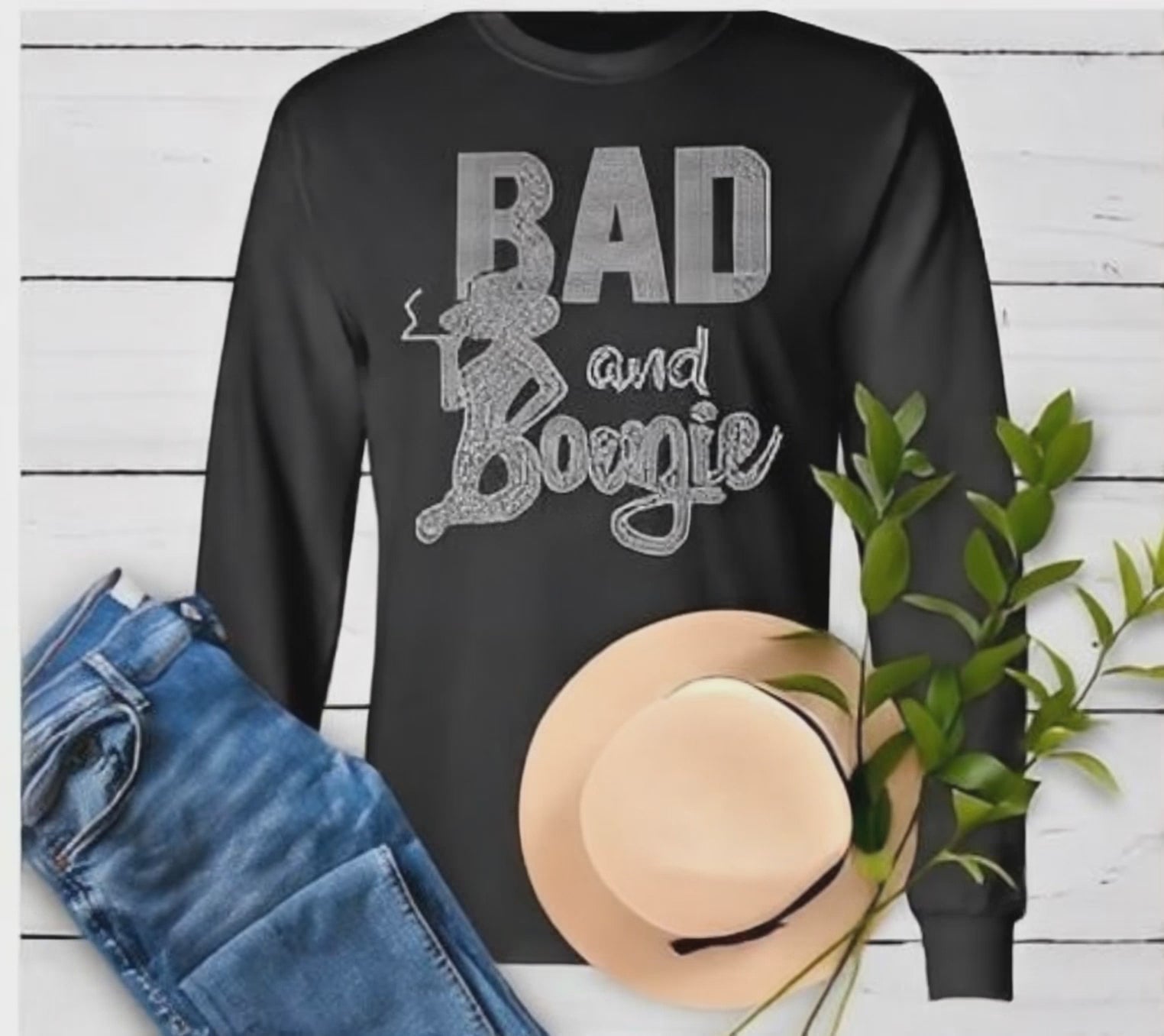 Bad Boogie shirt Rhinestone Graphic Shirt