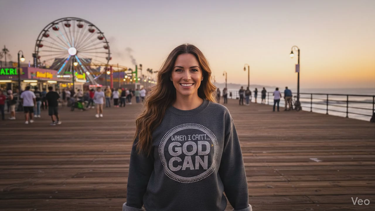 When I can't God can Rhinestone graphic shirt