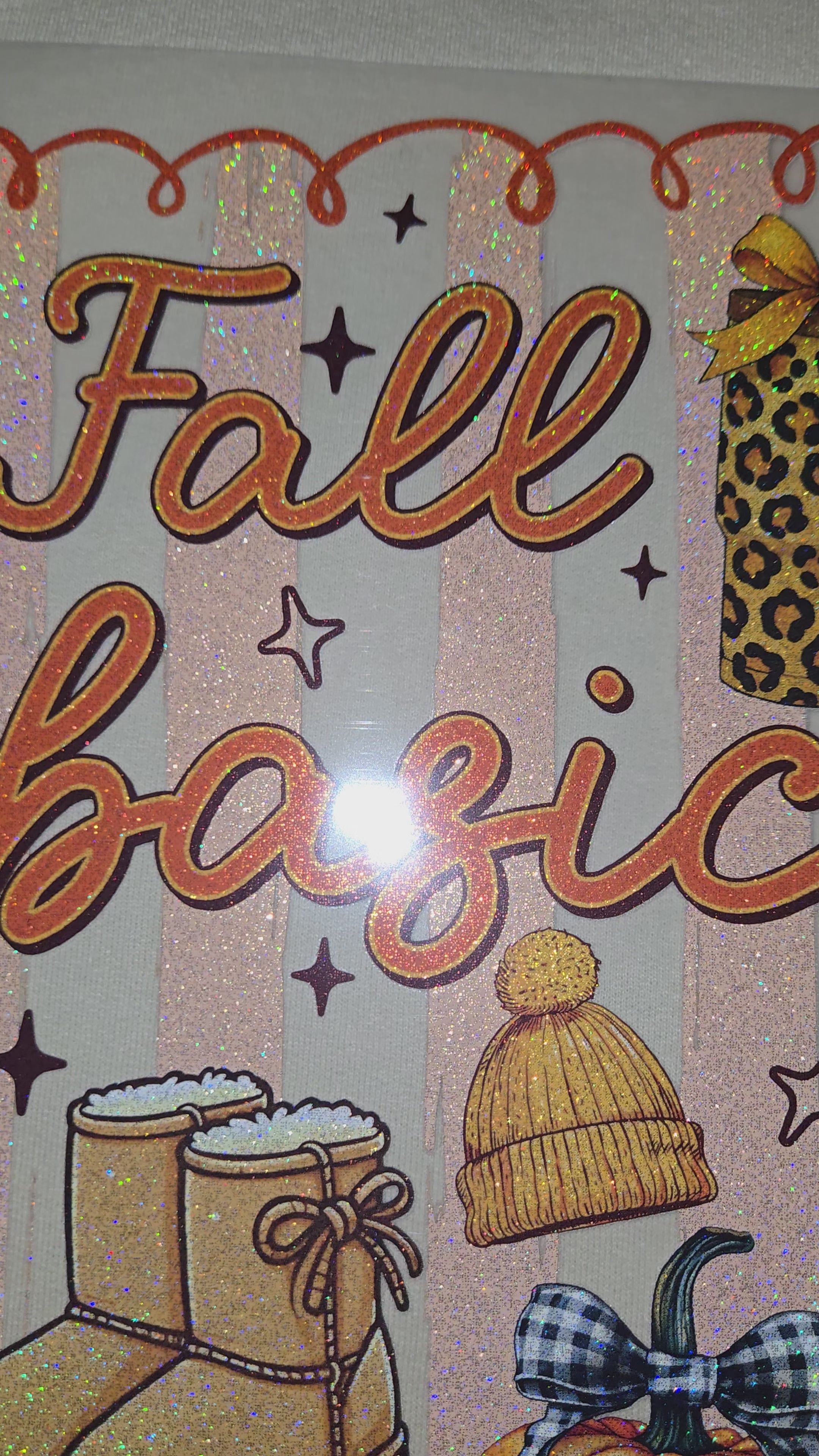 Seasonal Apparel: Fall for Fall Basics Glitter Infused Graphic