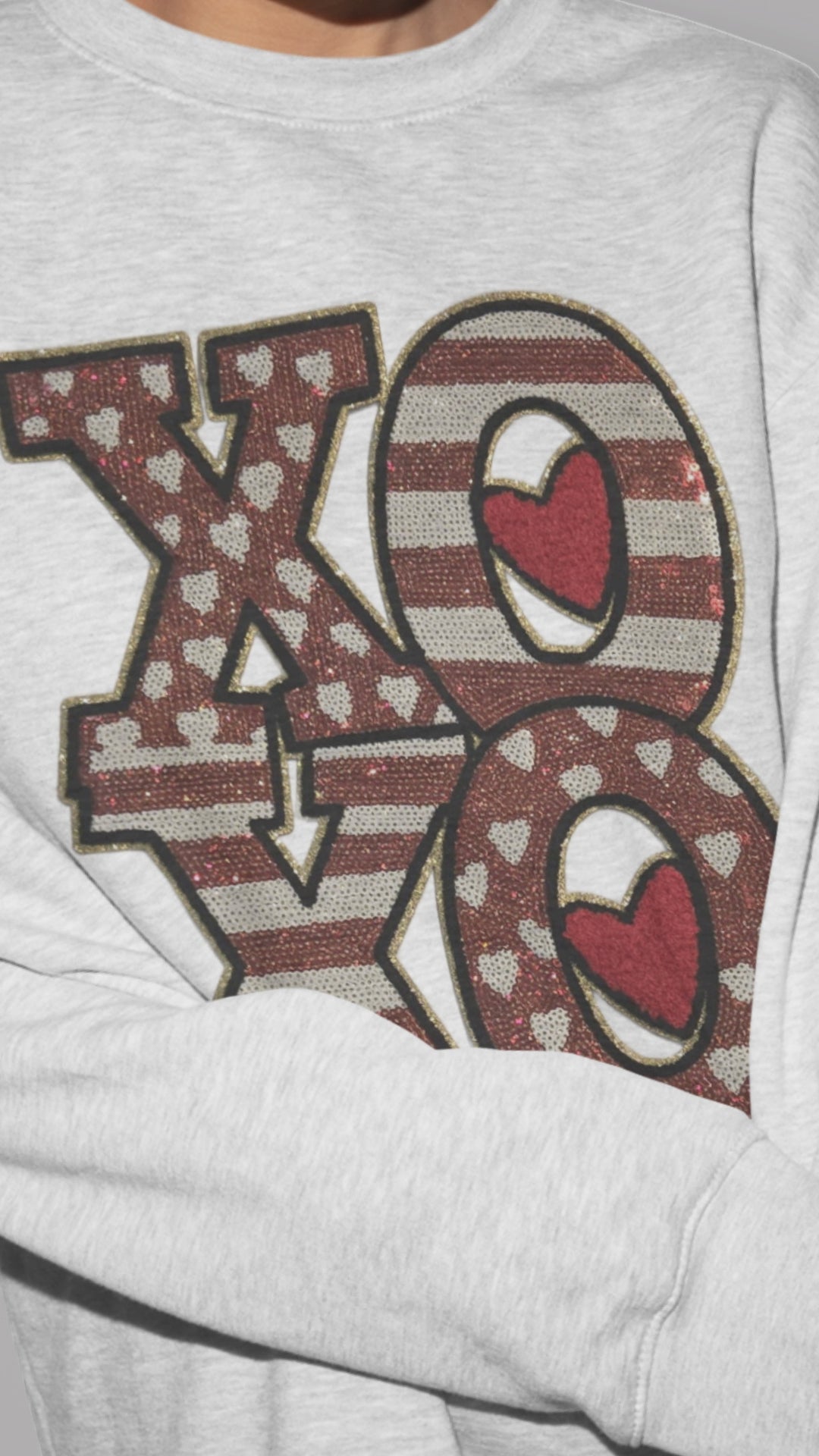 XOXO ❤️ Sequin and Chenille Patch Shirt