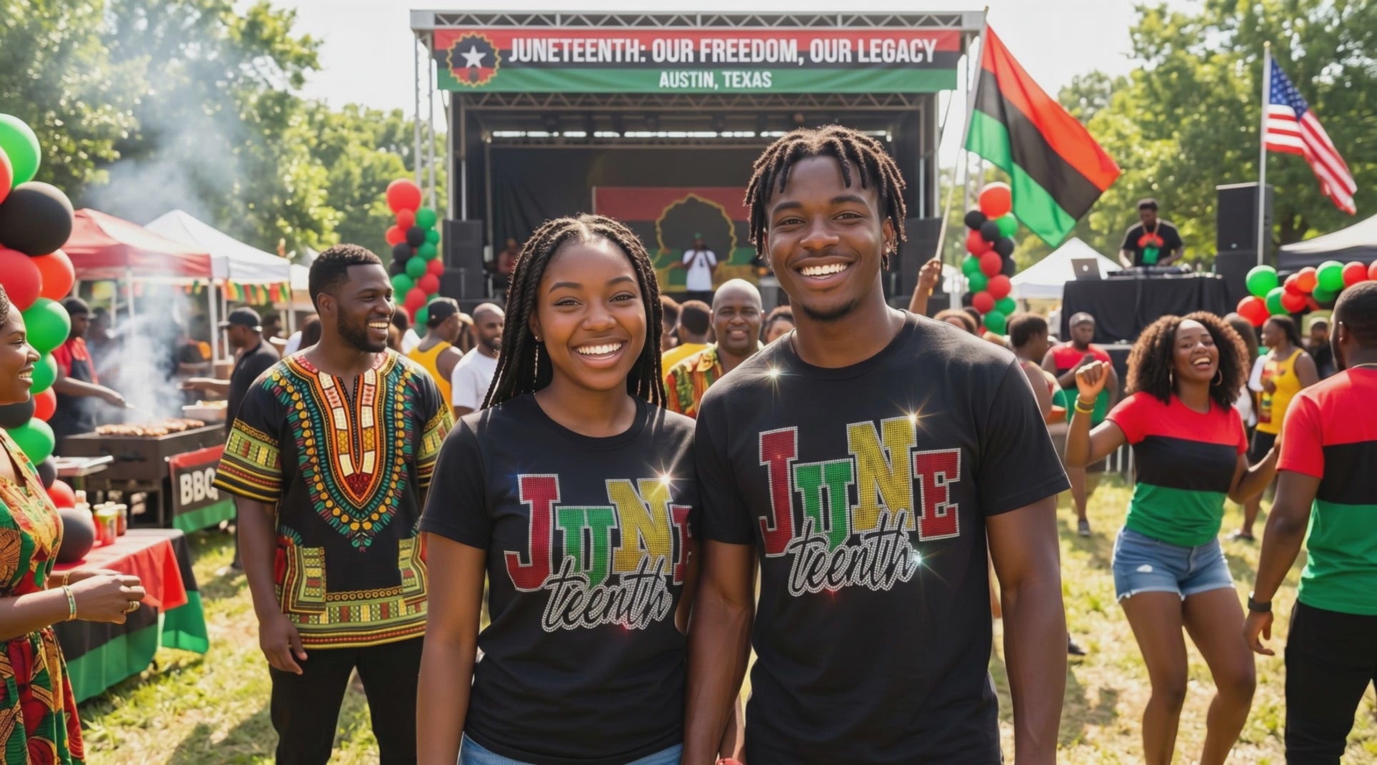 Juneteenth spangle graphic shirt