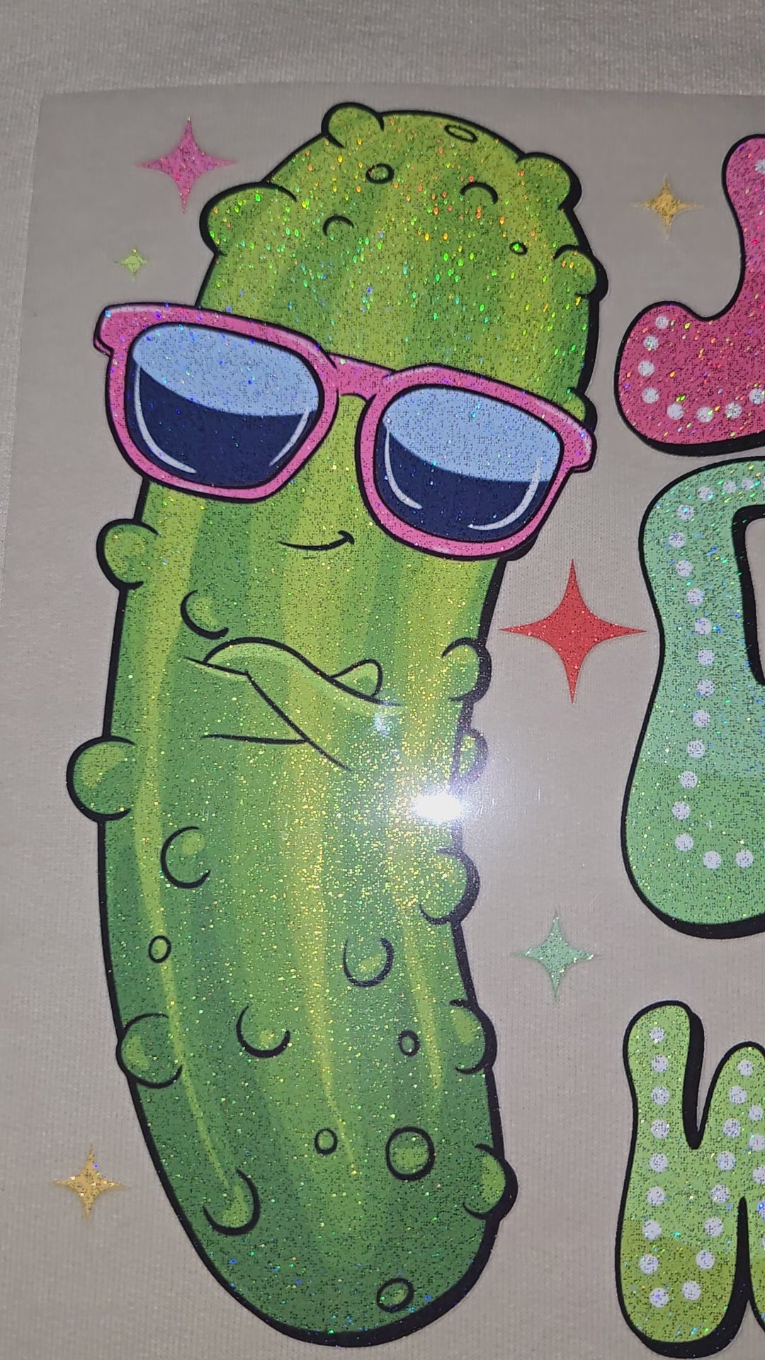 Trendy Apparel Just Dill with It! Glitter Infused Graphic