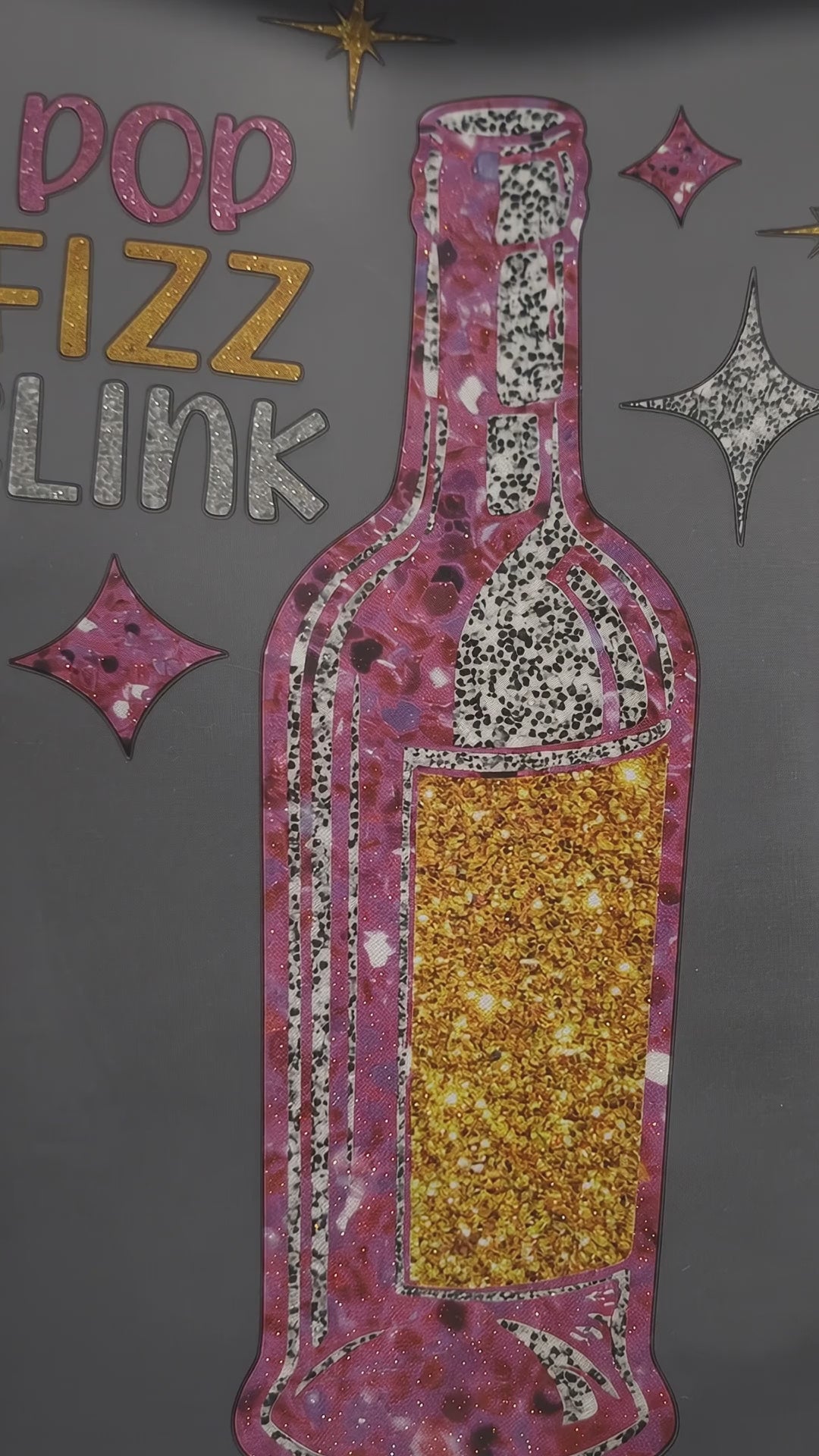 Pop Fizz Clink – Pink & Gold Glitter-Style Celebration Sweatshirt