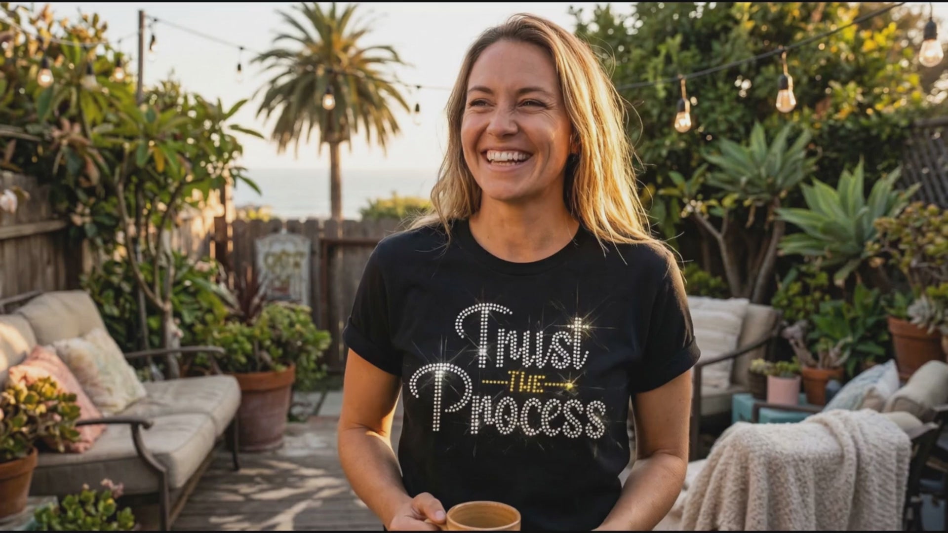 Trust the Process Crystal and Topaz Rhinestone graphic