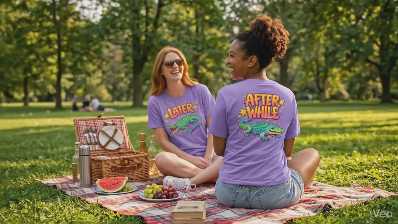 Later Gator after while Crocodile neon graphic shirt