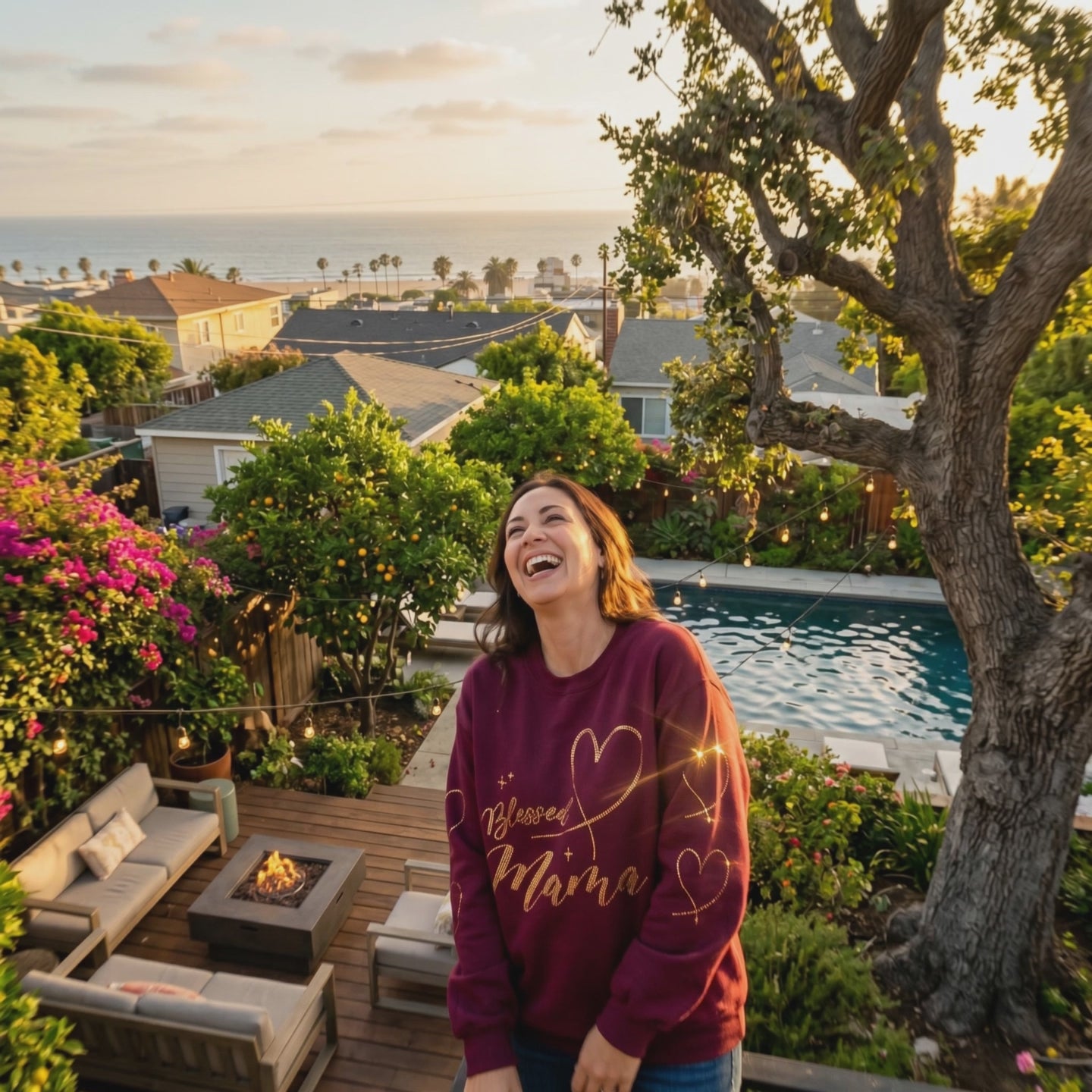 Blessed MAMA with Hearts Spangle graphics