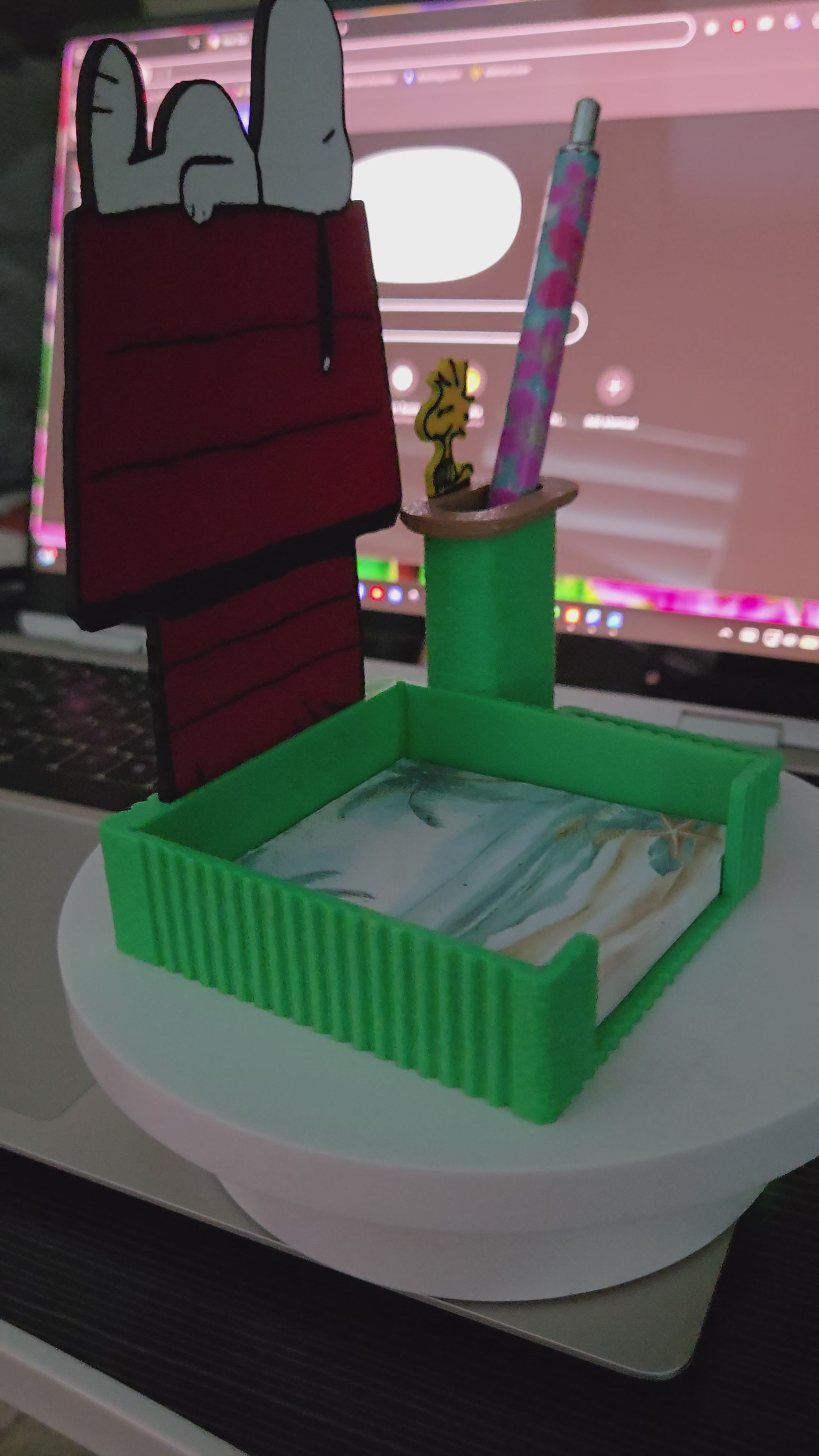 Our cutest Dog and Friend Sticky note and Pen holder