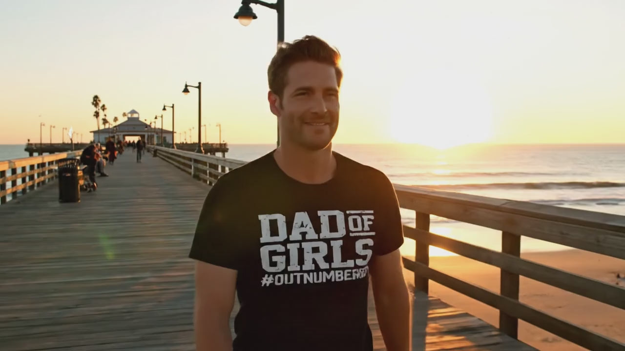 Dad of Girls #Outnumbered graphic shirt