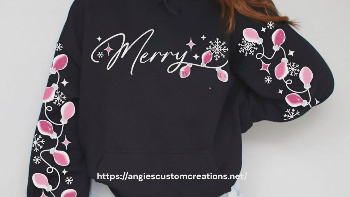 "Merry" with a little Pink Graphic Shirt | Festive Apparel for the Holiday Season