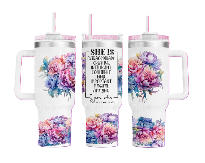 " She Is" 40 oz Tumbler