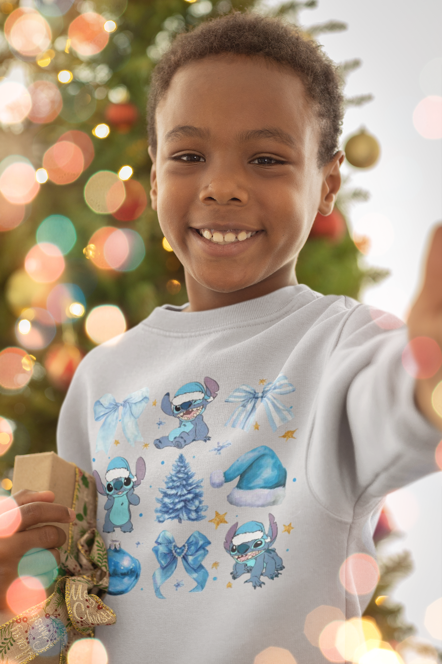 Merry Blue Stitchmas graphic shirt - Angie's Custom Creations